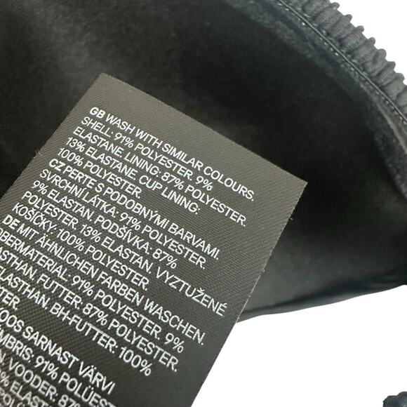 NWT H&M Black Textured Tie Knot Bandeau Bikini Top Size 10 - Picture 7 of 7